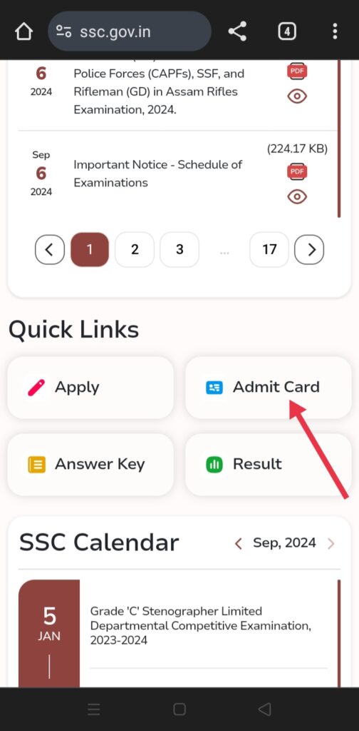 SSC MTS Admit Card 2024